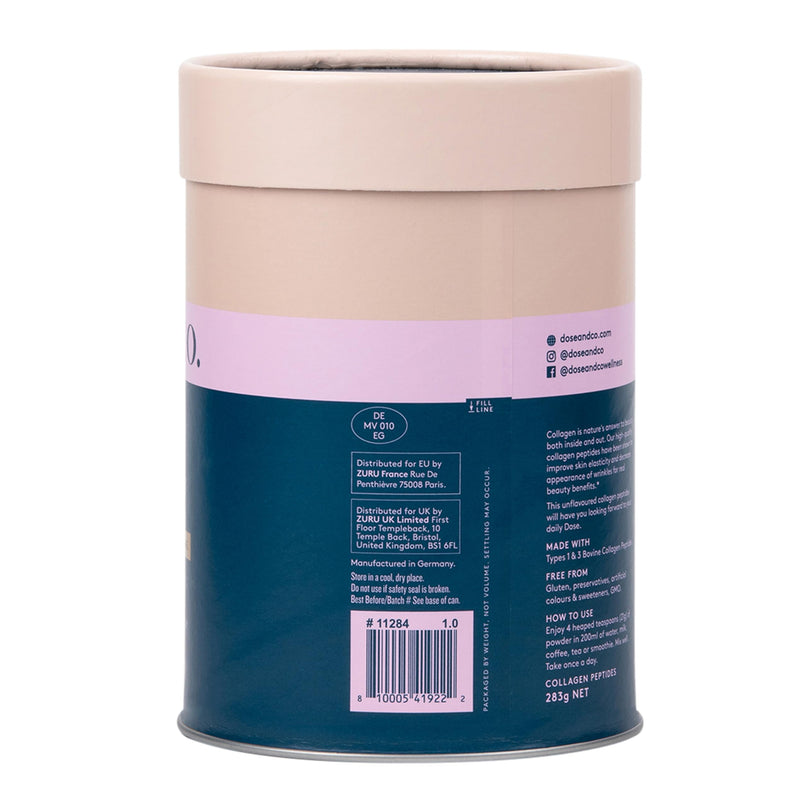 DOSE & CO Pure Collagen Peptides – Unflavored Powder, 10oz | Hair, Skin & Nails