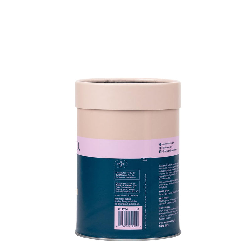 DOSE & CO Pure Collagen Peptides – Unflavored Powder, 10oz | Hair, Skin & Nails