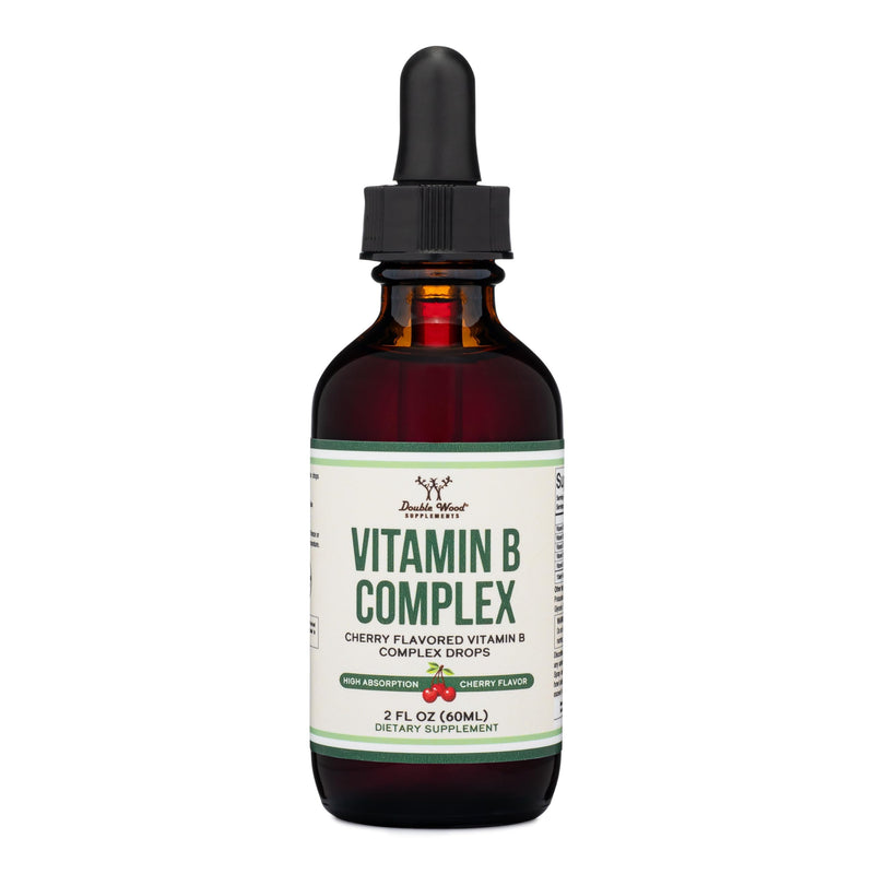Double Wood Liquid Vitamin B Complex – 2 Month Supply | Max Absorption | Cherry