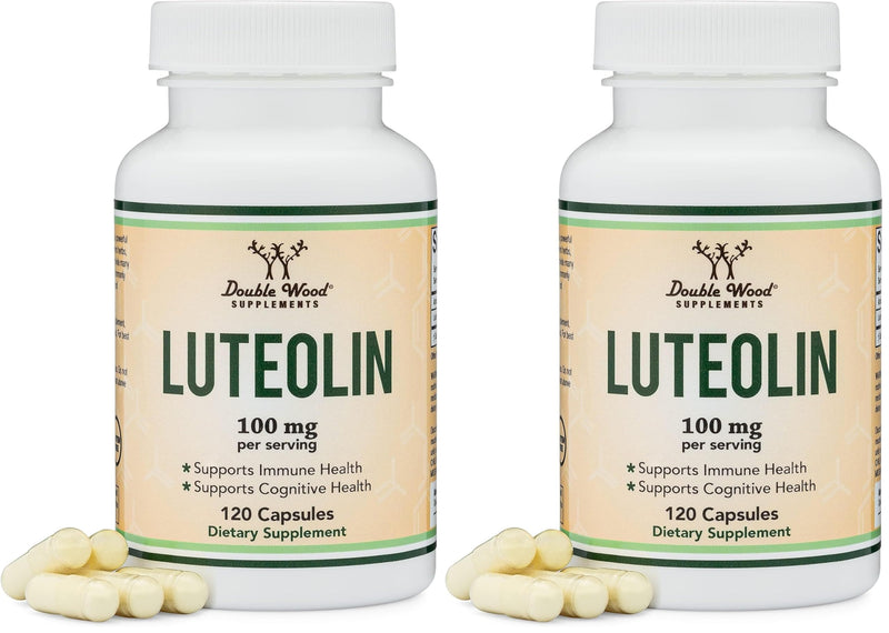 Double Wood Supplements Luteolin 100mg – 120 Capsules Gluten Free (Pack of 2)