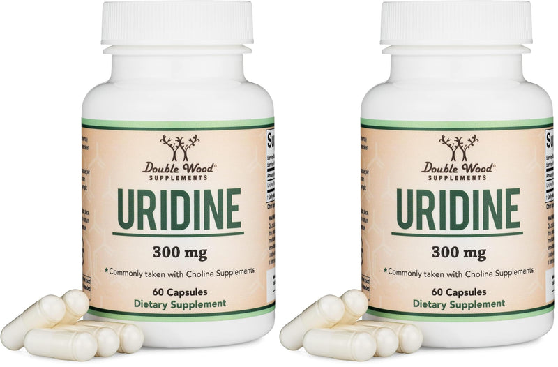Uridine Monophosphate 300mg – Third-Party Tested (Choline Enhancer) | Double Wood (Pack of 2)