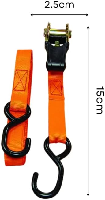 Heavy Duty Ratchet Tie Down Strap with Double J Hooks
