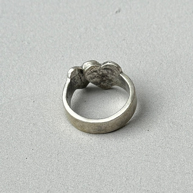 Crossed Hearts Silver Ring