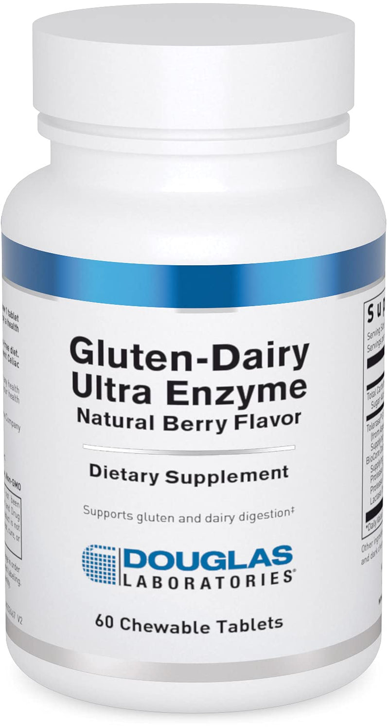 Douglas Laboratories Gluten-Dairy Ultra Enzyme | Gluten & Dairy Digestion Support | 60 Chewable Tablets