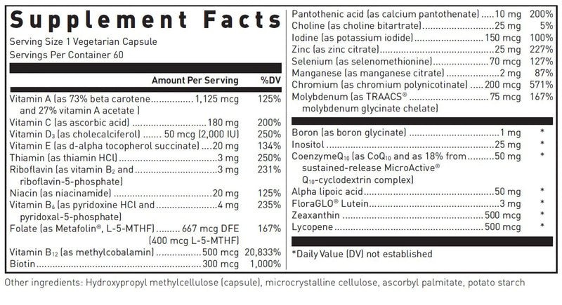 Douglas Laboratories Ultra Preventive 1 Daily – Multivitamin and Mineral (60 Capsules)