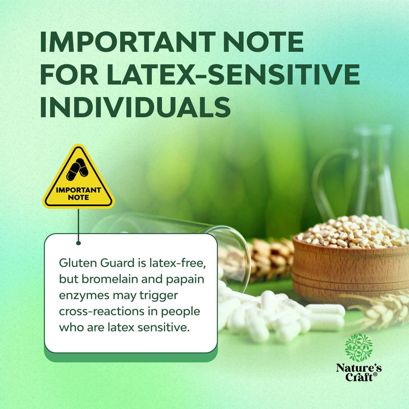 Natures Craft Gluten Digestive Enzymes – Fast Acting Debloat Support, 120 Count