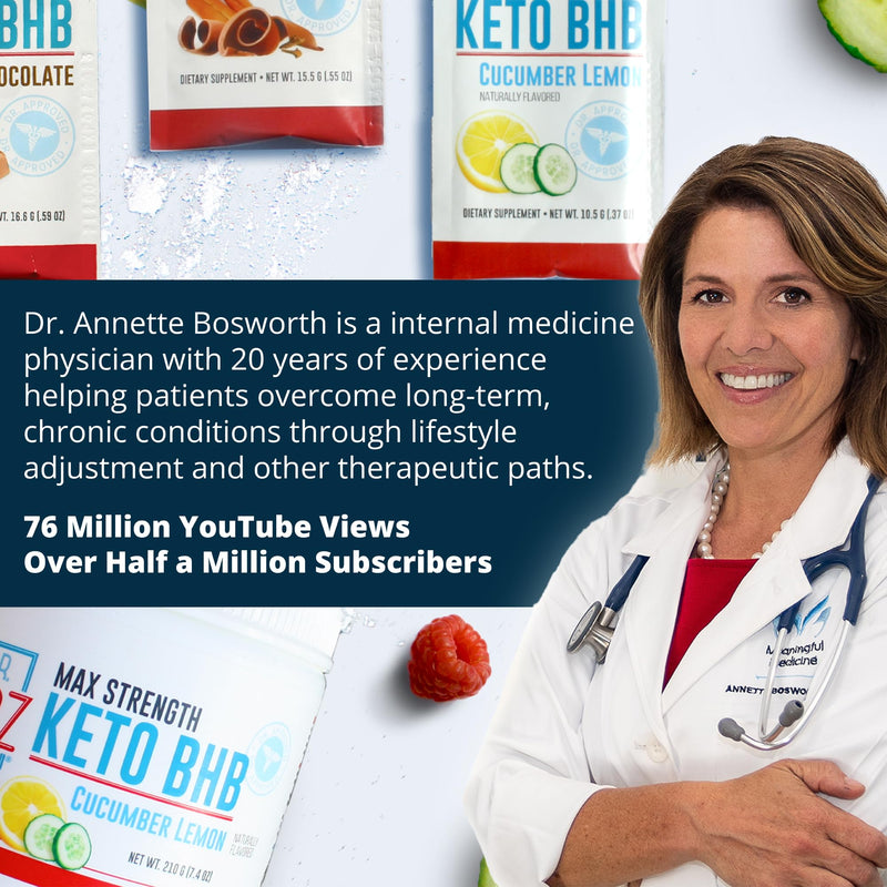 Dr. Boz Pucker UP! Clear Ketones – 20 Packets | Fast-Acting Liquid BHB for Energy & Clarity, Made in USA