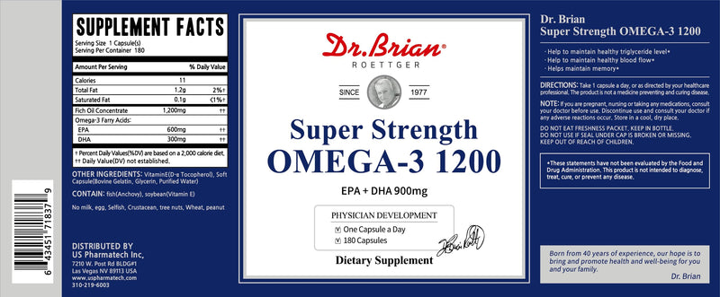 Dr.Brian Omega 3 Fish Oil - 1200 mg |180 Softgels Lemon Flavor rTG Omega3 | EPA & DHA | High Absorption Omega 3 Fatty Acid Supplements for Healthy Heart & Brain -180 Day Supply