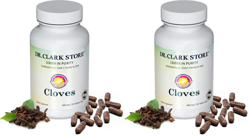 Dr Clark Store Cloves Vegetarian 500mg | 102 Tapioca Capsules Pack of 2 | Liver & Circulation Support