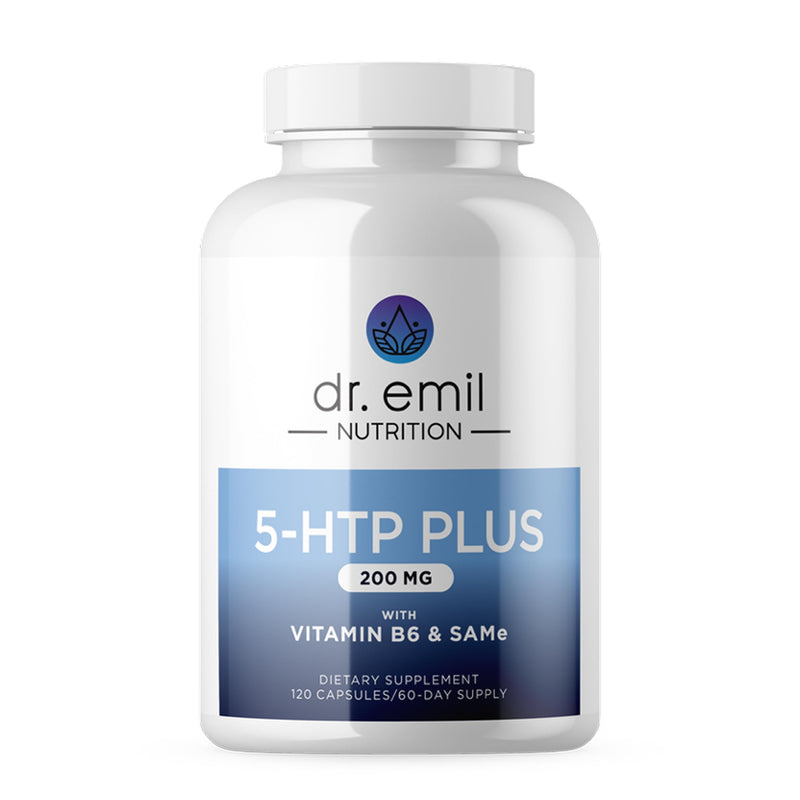 DR. EMIL NUTRITION 200 MG 5-HTP Plus with SAM-e – Mood, Stress & Sleep Support | 120 Vegan Capsules (60 Servings)