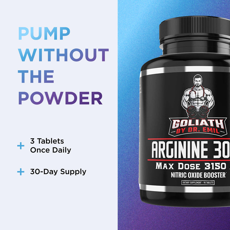 Dr. Emil L-Arginine 3150mg | 90 Tablets | Nitric Oxide, Vascularity & Heart Health