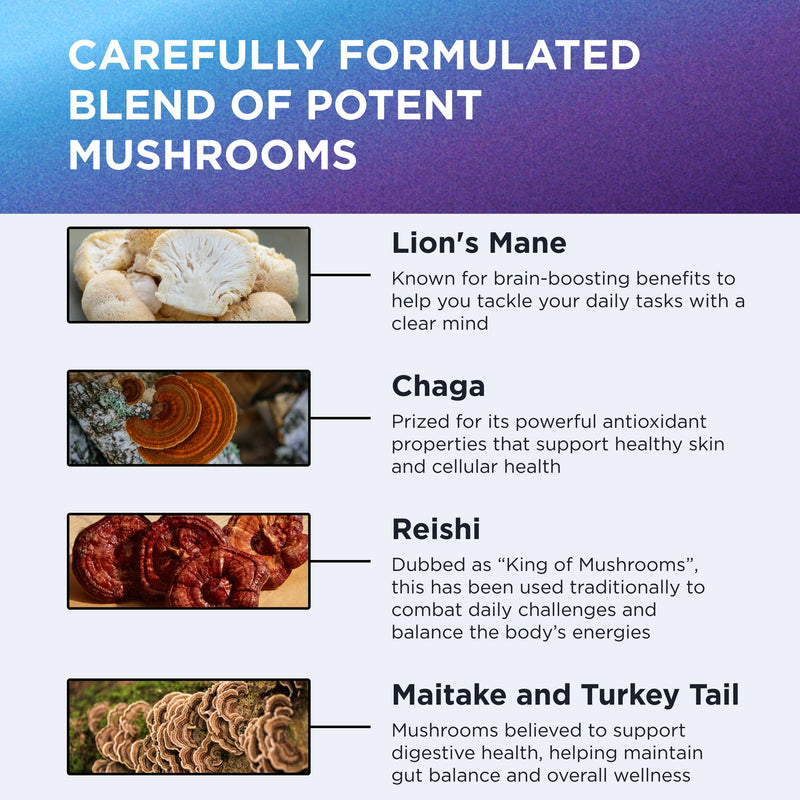 Dr. Emil Nutrition 9000mg Lion's Mane Capsules – Organic Mushroom Blend with Chaga, Reishi & Maitake