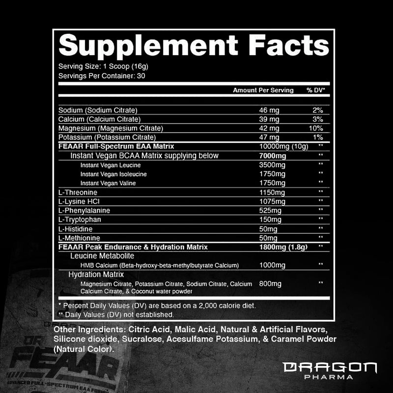 DRAGON PHARMA Dr. FEAAR® Advanced Full-Spectrum EAA Matrix – 30 Servings Apple Juice