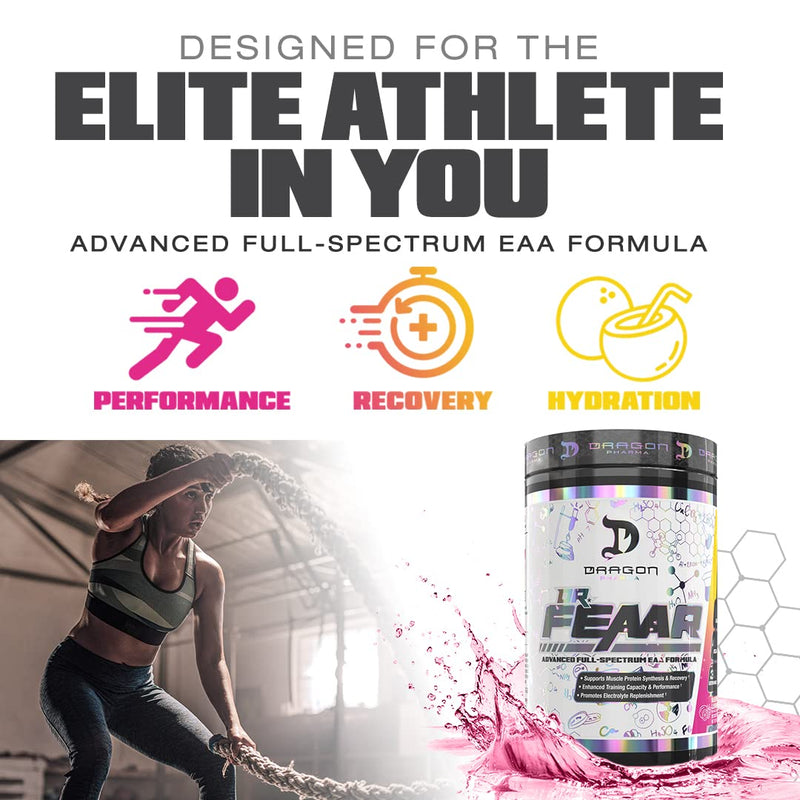 Dr. FEAAR Advanced Full-Spectrum EAA Matrix | Dragon Pharma – 30 Servings, Peach Guava