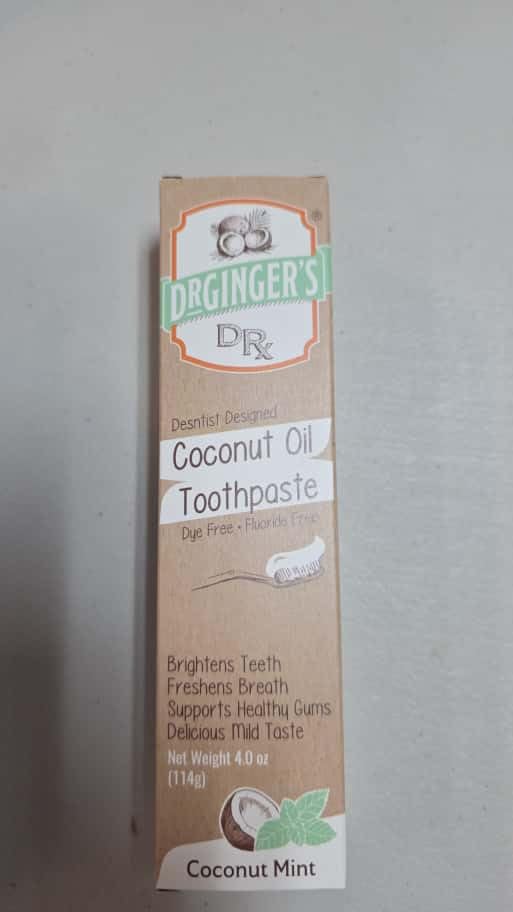 Dr. Ginger's Coconut Oil Fluoride-Free 4oz | Natural Toothpaste, Dentist Formulated
