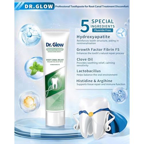 Dr. Glow Post-Root-Canal Toothpaste – Remineralizing Hydroxyapatite, Fluoride Free
