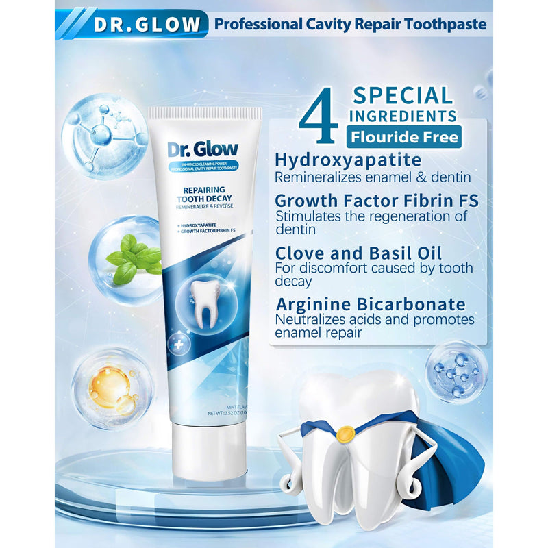 Dr. Glow Cavity Repair Toothpaste – Fluoride-Free Remineralizing Hydroxyapatite
