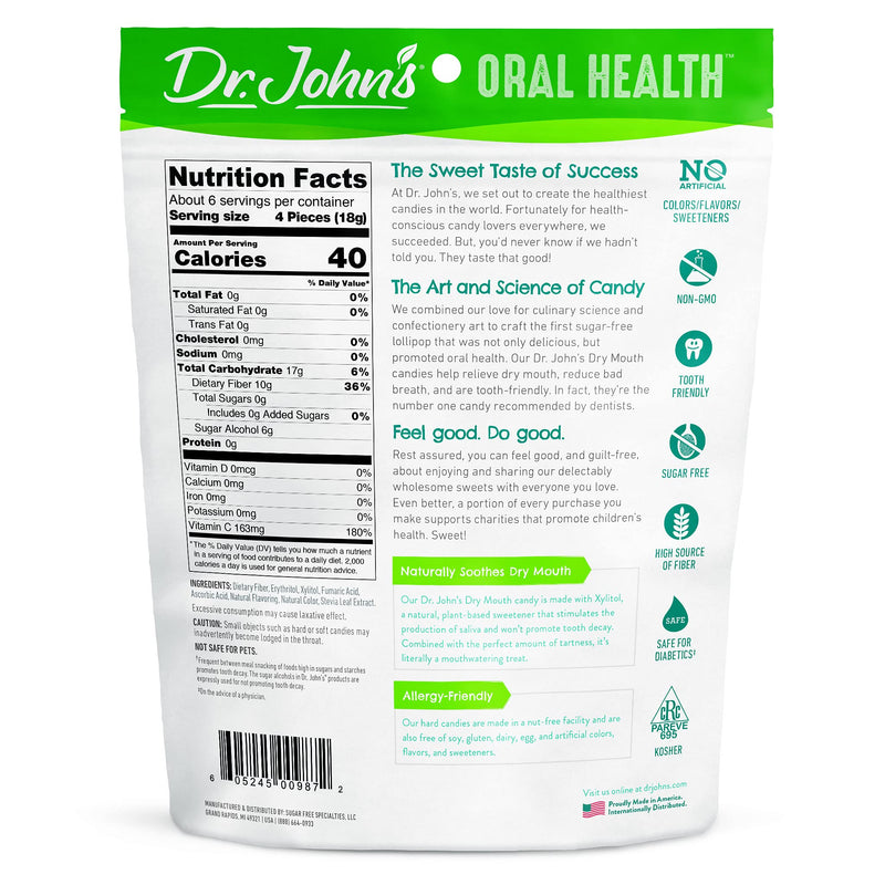 Dr. John’s Dry Mouth Drops - Orange, Sugar Free, Low Calorie, Keto Friendly, 24 Count