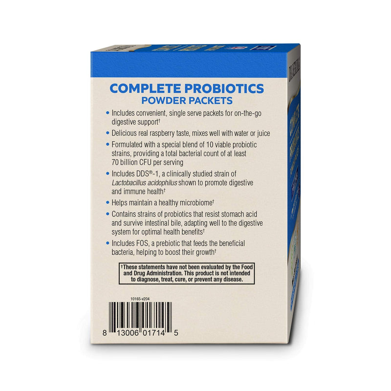Dr. Mercola Complete Probiotics Powder Packets – 70B CFU, Raspberry, 30 Servings
