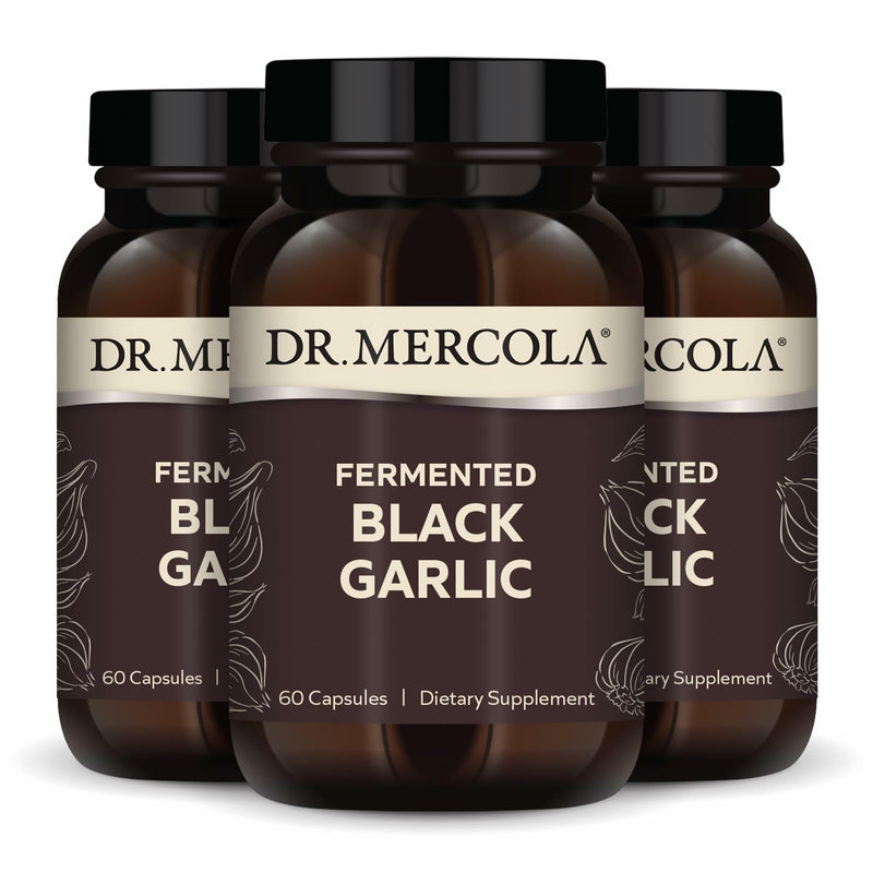 Dr. Mercola Fermented Black Garlic, 90 Servings (180 Capsules) – Immune Support, Non-GMO