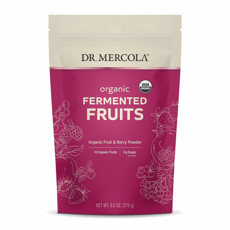 Dr. Mercola Organic Fermented Fruits – 9.5 oz (270 g), 90 Servings, Certified Organic, Non-GMO, Soy Free, Gluten Free, USDA Organic