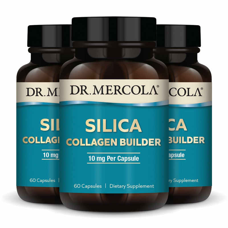 Dr. Mercola Silica Collagen Builder – Plant-Based Silica for Skin, Hair, Nails & Bones (180 Capsules)