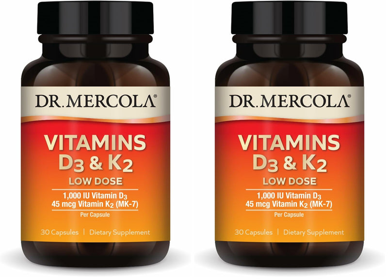 Dr. Mercola Vitamins D3 & K2 Low Dose - 2-Pack | Immune & Bone Support