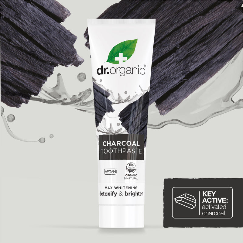 Dr Organic Extra Whitening Charcoal Toothpaste 100ml | Teeth Whitening