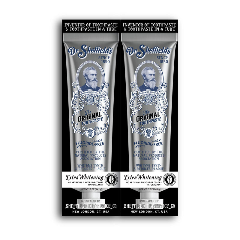 Dr. Sheffield’s Certified Natural Toothpaste – Extra-Whitening (2-Pack) – Fluoride Free