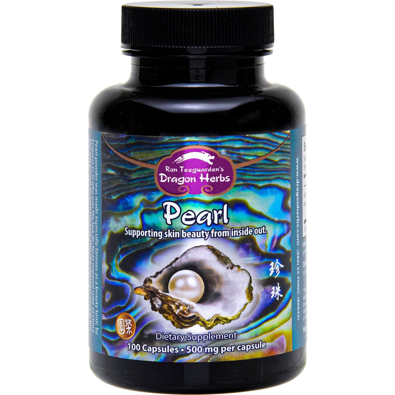 Dragon Herbs Pearl Powder Capsules - Pure Pearl Powder Supplement to Support Skin, Eyes, Nails, Beauty | All Natural Ingredients, Non-GMO (100 Capsules, 500 mg Per Capsule)