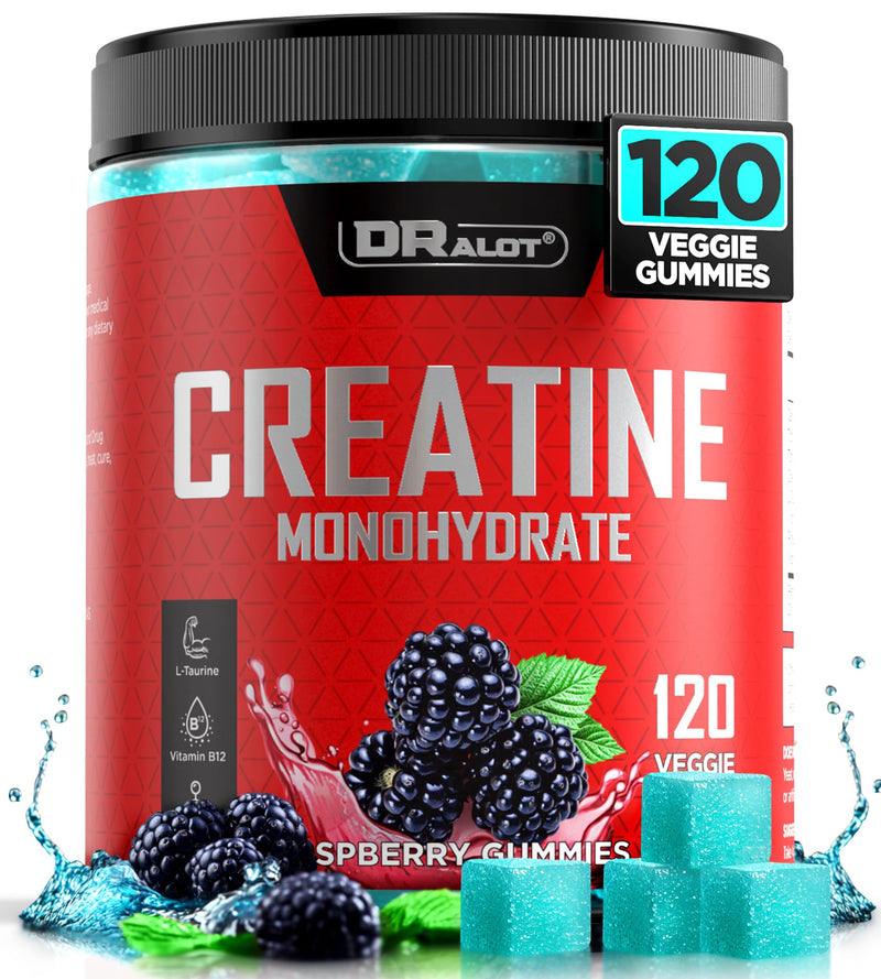 Dralot 99.99% Creatine Monohydrate Gummies – 5X Energy, 15% Strength, Vegan Pre-Workout Complex