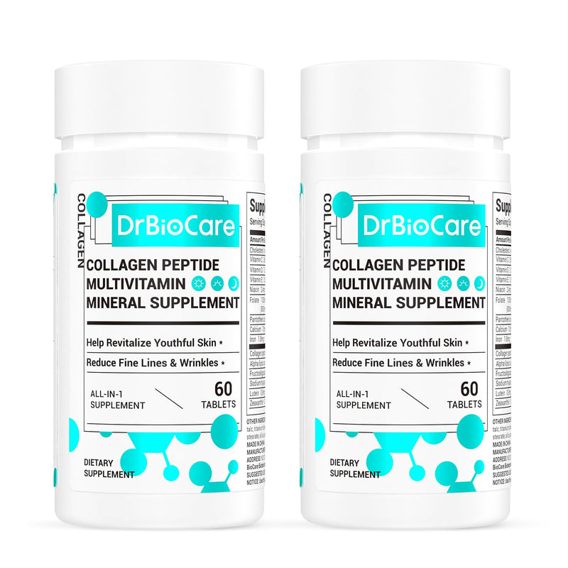 DrBioCare Collagen Peptides for Women – Beauty Vitamin & Probiotic Supplement (120 Tablets)