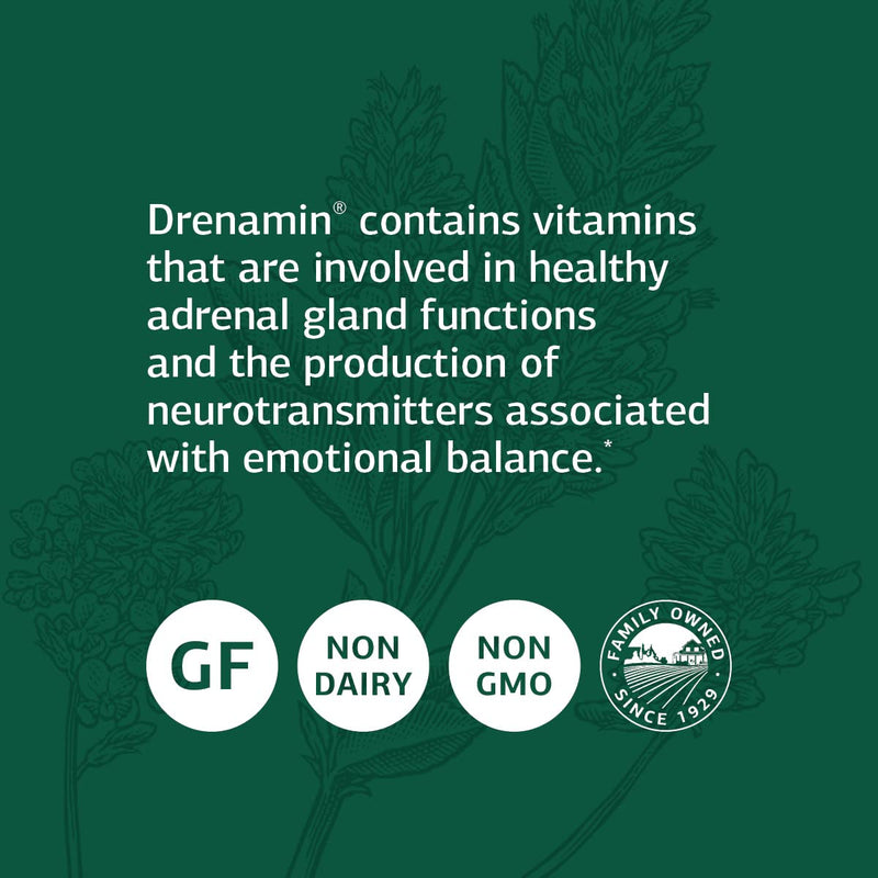 Drenamin Adrenal Support by Standard Process | Gluten-Free, Non-Dairy & Non-Soy | 90 Tablets
