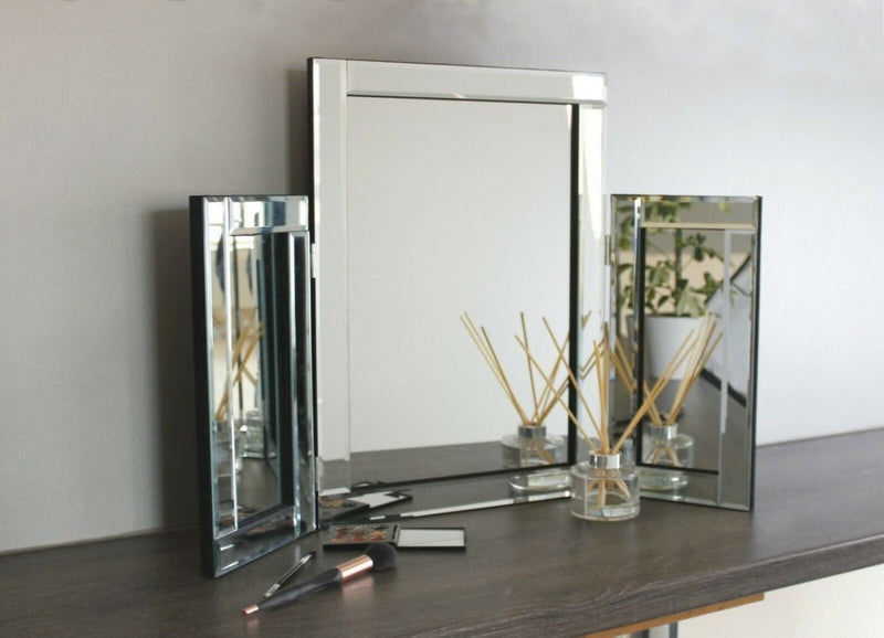 Luxury Tri Fold Dressing Table Mirror Freestanding Vanity Mirror
