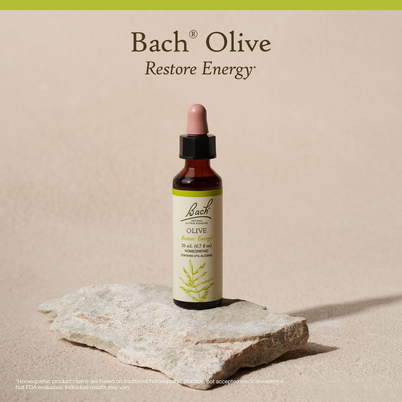 Bach Original Flower Remedies Olive – Restore Energy & Emotional Balance (20mL Dropper) – Vegan, Gluten Free, Sugar Free