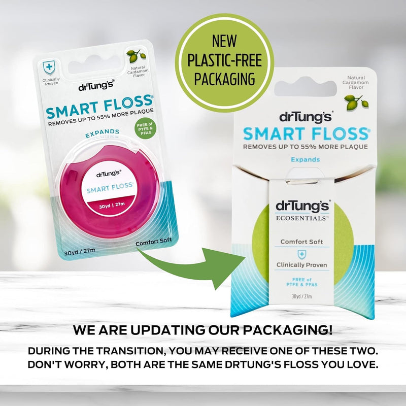 DrTung's Smart Floss - Natural Expanding Floss | Cardamom Flavor | BPA Free | Pack of 3