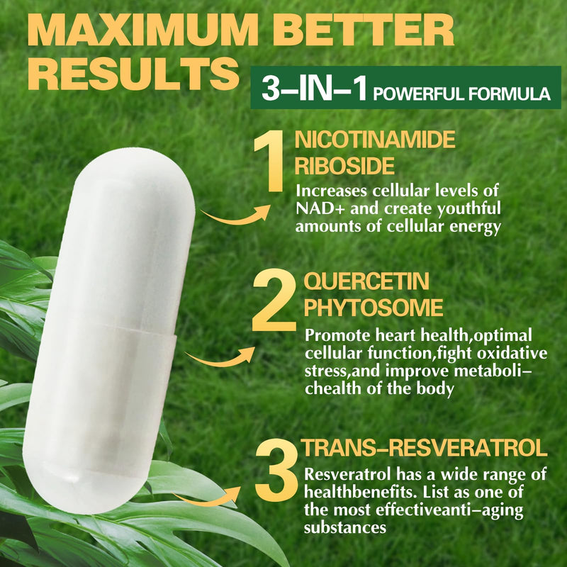 150 Caps NAD+ Trans-Resveratrol 1000mg – Pure Organic Liposomal NAD+ with Nicotinamide Riboside & Resveratrol for Women | Pwerd