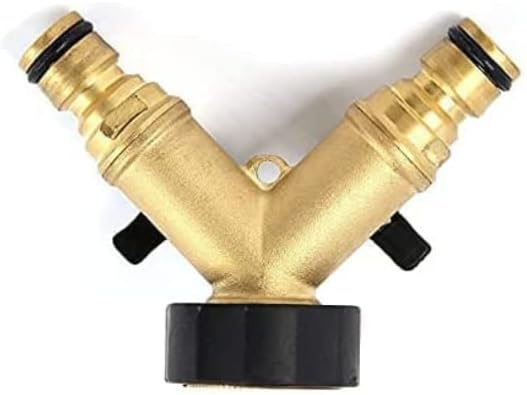 2 Way Brass Garden Hose Splitter Y Valve Connector
