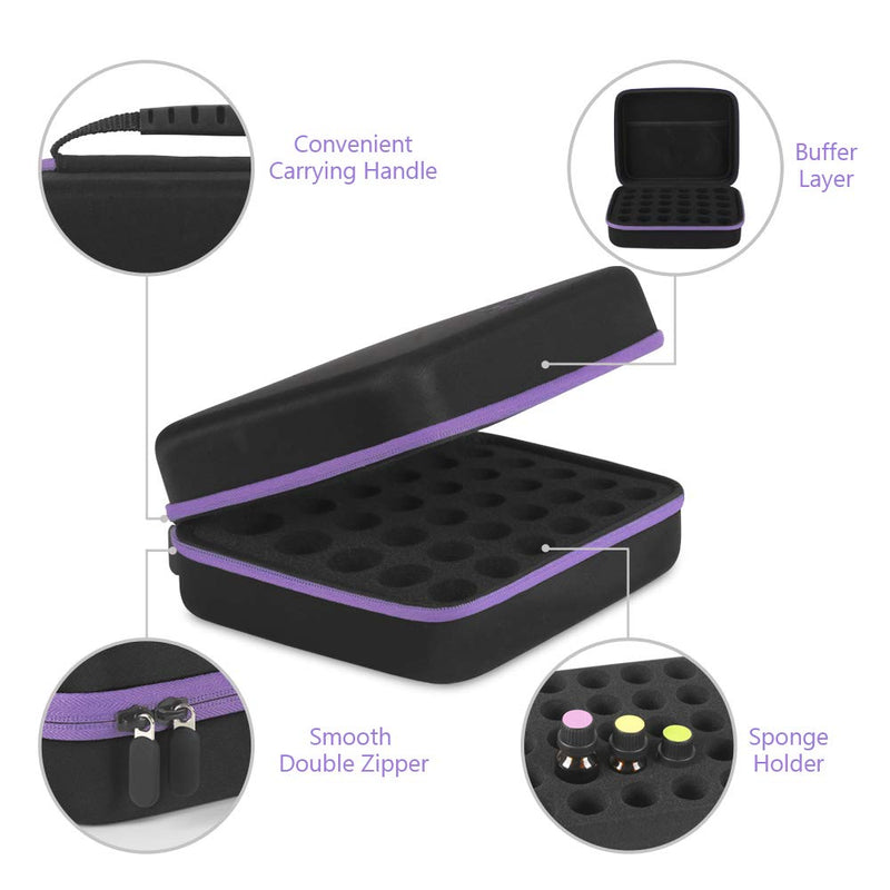 JSVER Essential Oil Storage Case – 30 Bottles Travel Organizer