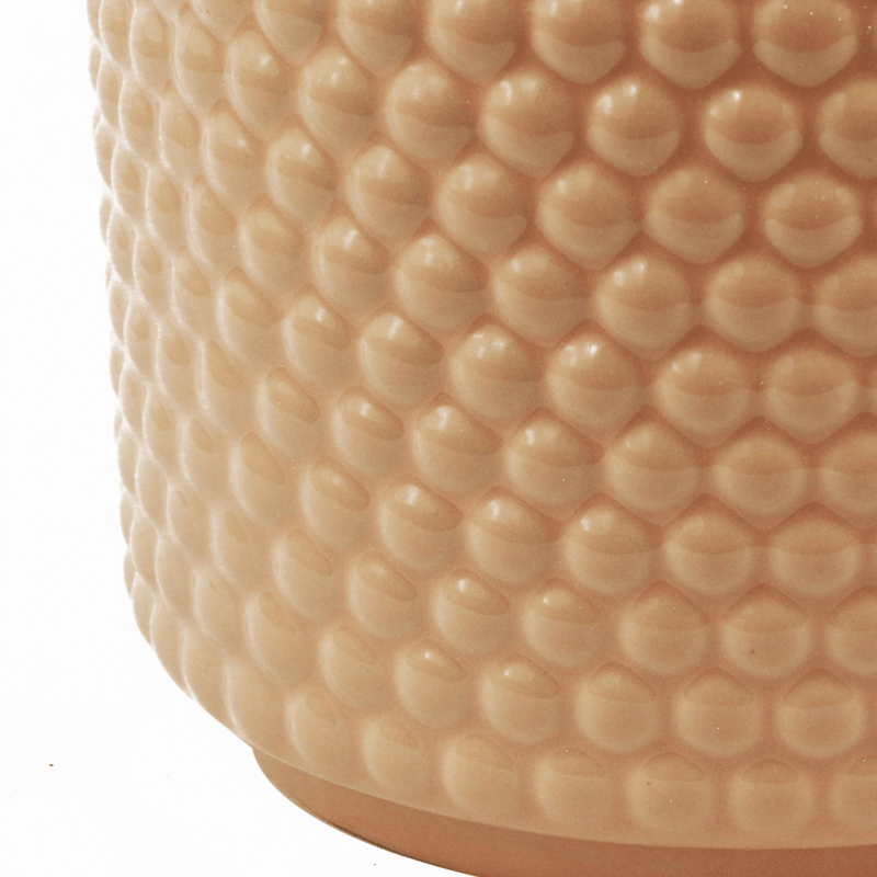 Dusty Pink Raised Dots Ceramic Plant Pot 15 x 15 x 12.5cm - InStock