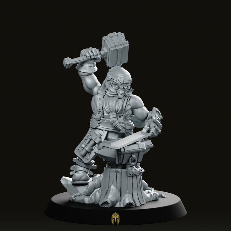 Dwarven Blacksmith Rill Miniature Forge Hammer Anvil