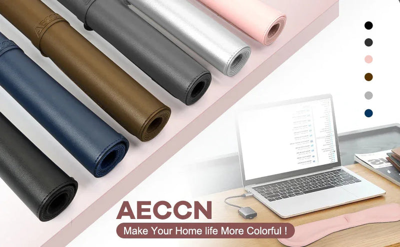Desk Protector Waterproof Desk Pad Premium PU Leather Colour Pastel Pink 80 x 40
