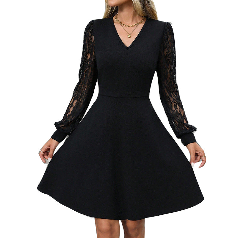 Women's Lace Long-sleeve Dress