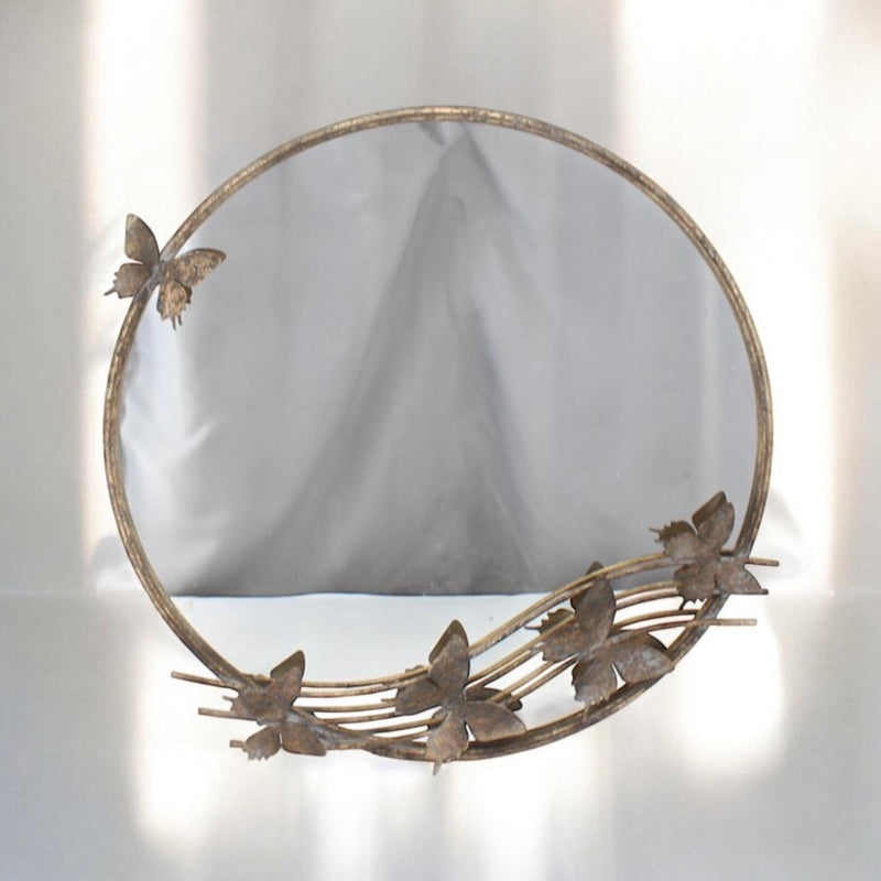 63CM ROUND METAL MIRROR