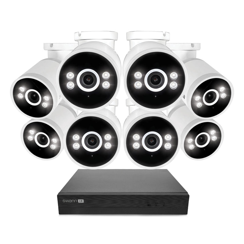 Swann AdvancedX 4K 2TB 16-Channel Wired PoE NVR CCTV with 8 Bullet Camera Kit