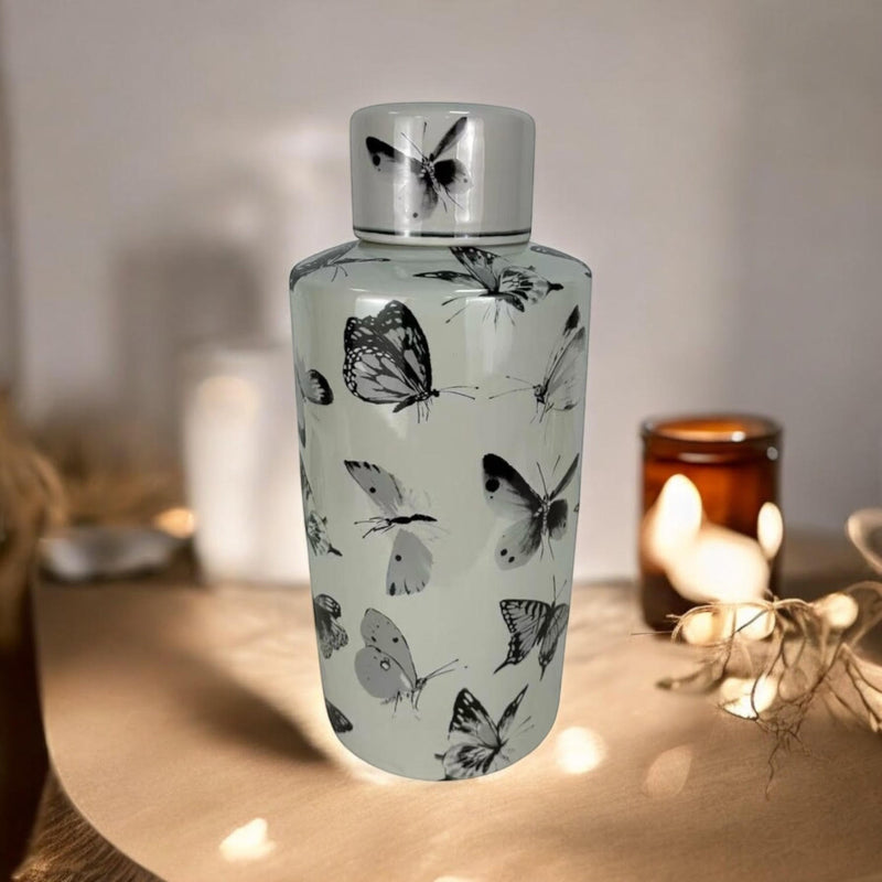 36CM GINGER JAR butterfly
