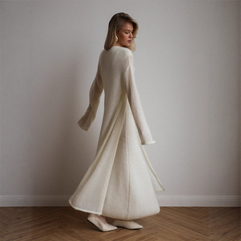 Cardigan Knitted Cardigan Sleeveless Dress Two-piece Set
