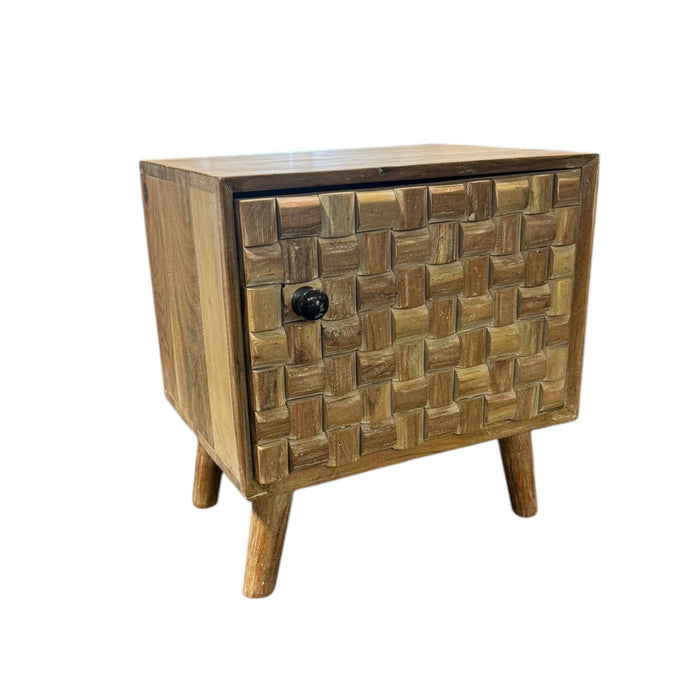 47CM WOODEN BEDSIDE CABINET