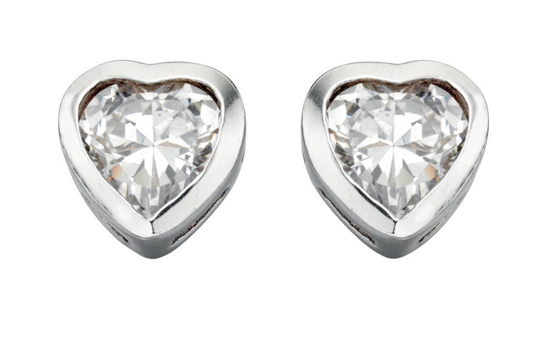 Beginnings Heart Stud Earrings with Cubic Zirconia