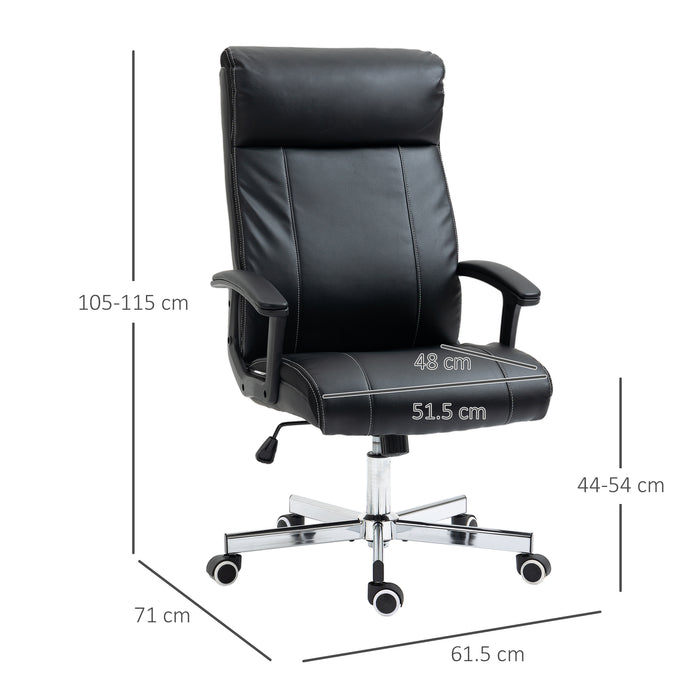 Vinsetto Massage Office Chair PU Leather Computer Chair w/ Tilt Function Black